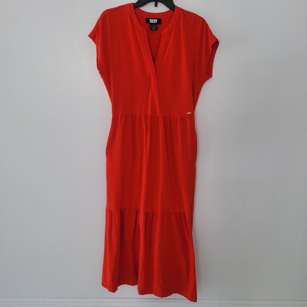 DKNY Red Midi Dress